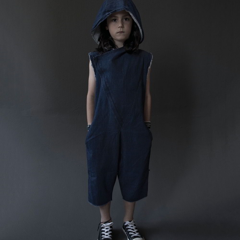 NUNUNU Denim Asymetrical Overall - 4-5Y - super Soft Comfy